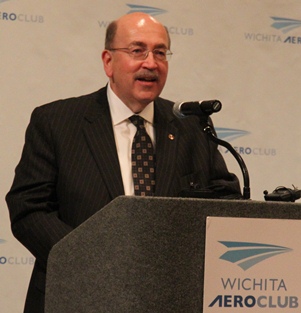 International President Tom Buffenbarger addressing members of the Wichita Aero Club, Wichita, KS.