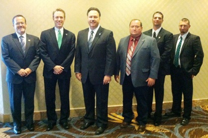 From left to right, Dennis Wright, OSCM Secretary-Treasurer; Ed Fitzgerald, Candidate for Ohio Governor; T. Dean Wright, Jr., OSCM President; Duane Lukens, OSCM Vice President; Neil Douglas, OSCM Legislative Agent and Nick Kent OSCM Vice President.