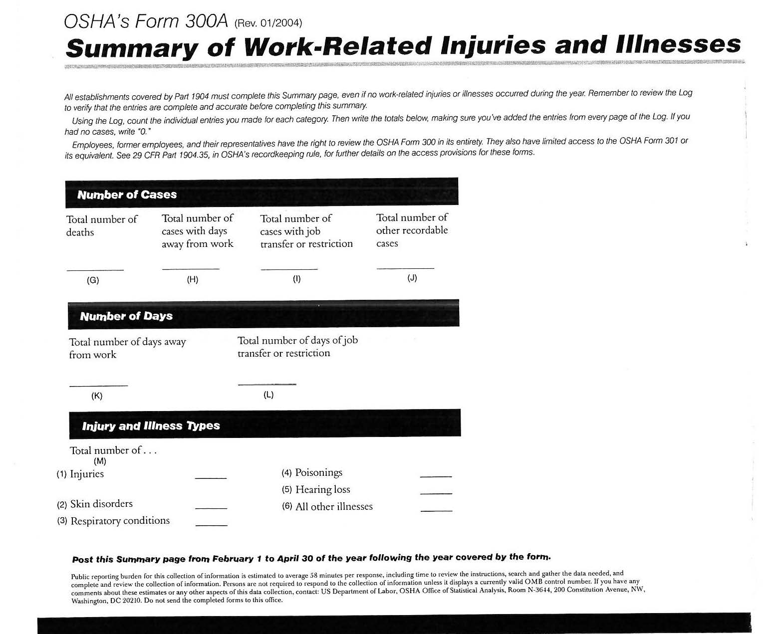 summary of work-related injuries and illnesses2