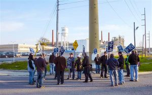 IAM District 54 members at Libbey Glass in Toledo, OH were on strike for two weeks before accepting a new, improved contract.