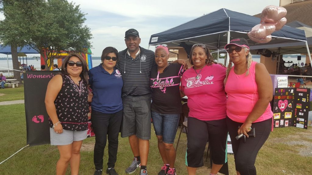 The 4th annual IAM Local 811 Picnic and Food Drive was a success, turning out nearly 700 members. From left: Local 2198 President Norma Rodriguez, IAM General Secretary-Treasurer Dora Cervantes, Local 811 President Leroy Taylor, Local 811 Women's Committee Member Jackie Golphin, Local 811 Secretary-Treasurer Sarah Garcia, and guest Hatty Manochi.