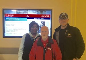 Passing Out Fliers at Chicago's Union Station