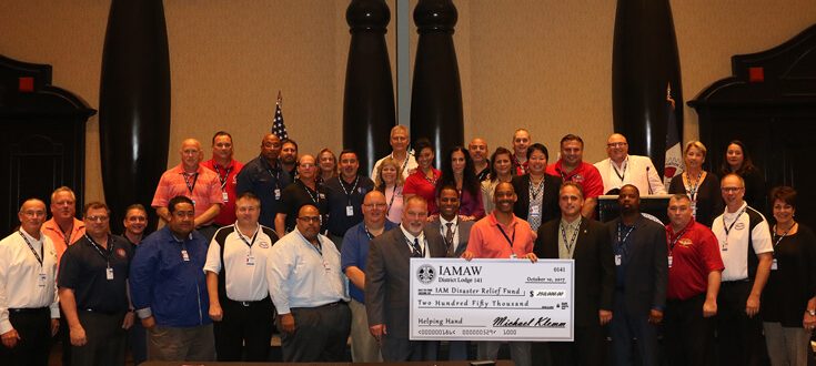 DL 141 Delivers Record-Breaking Donation to the IAM Disaster Relief Fund