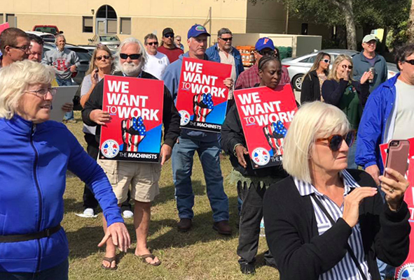 IAM NASA Federal Contract Workers Rally for Back Pay