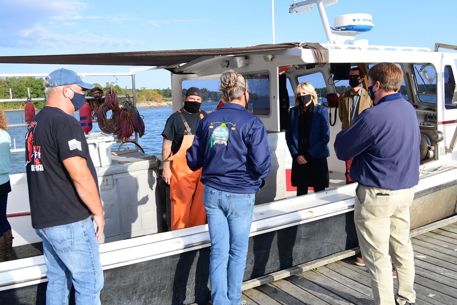 Jill Biden Visits with IAM Lobstermen and Women