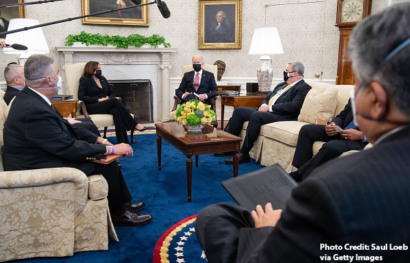 IP Martinez Meets with President Biden, Vice President Harris to Advocate for Good Jobs, Relief for IAM Members