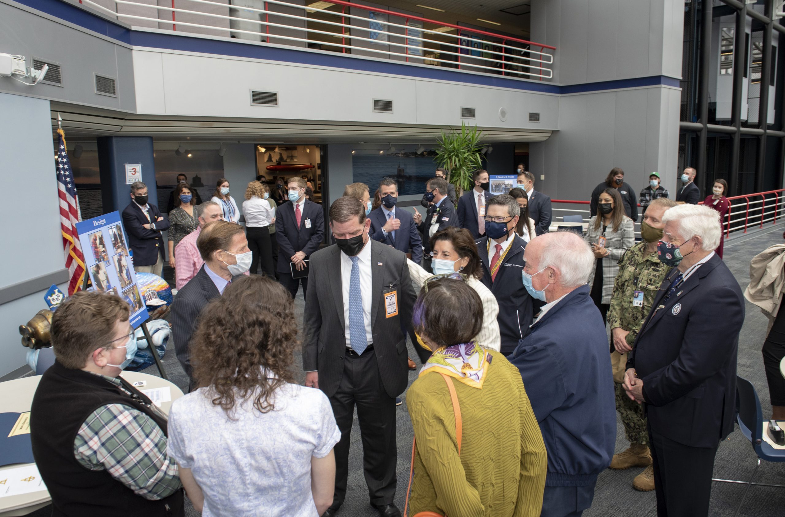 U.S. Secretaries Walsh And Raimondo Visit IAM Members at General Dynamics Electric Boat