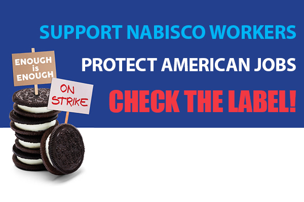 Machinists Union Members Honoring Picket Line for Striking Nabisco Workers