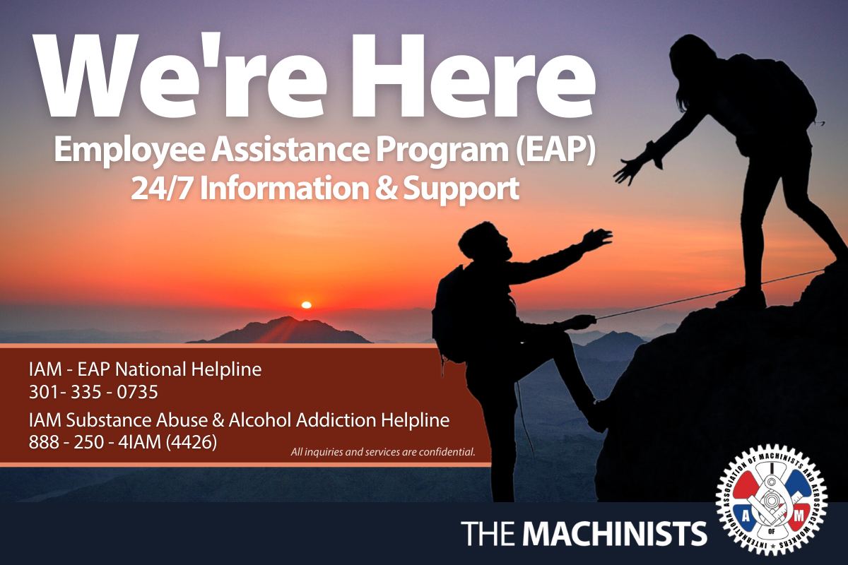 IAM EAP and Addiction Services Program Available to Membership and Their Families