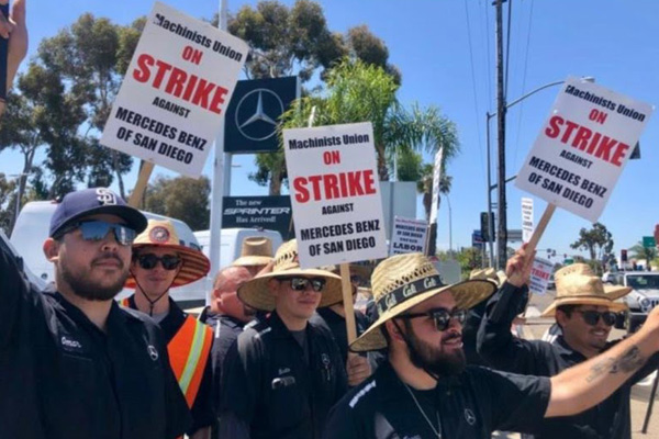 IAM Local 1484 Auto Technicians On Unfair Labor Practices Strike Against San Diego Dealership