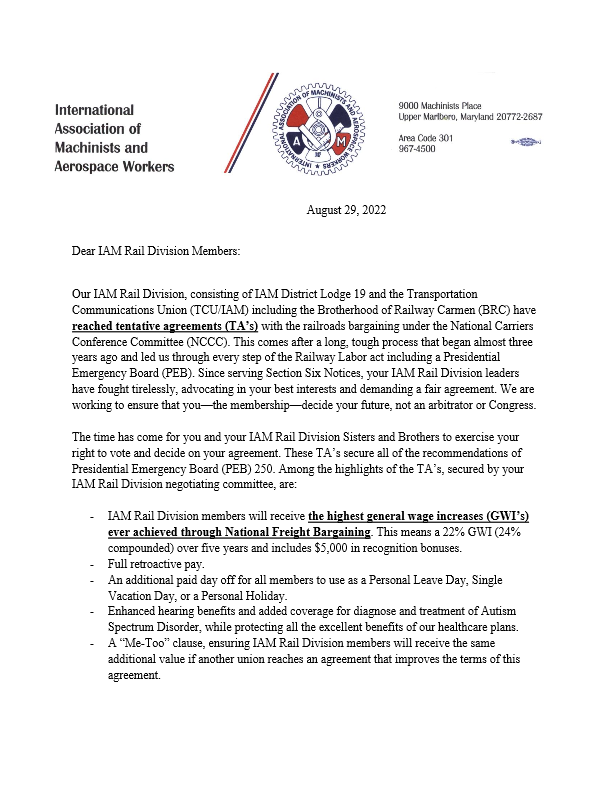 Click here for Hartford’s complete letter to IAM Rail Division members