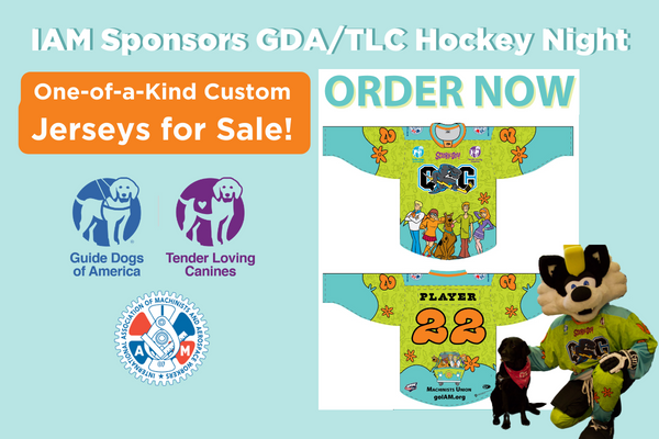 Last Chance to Support Guide Dogs with a IAM Custom Hockey Jersey Sale!