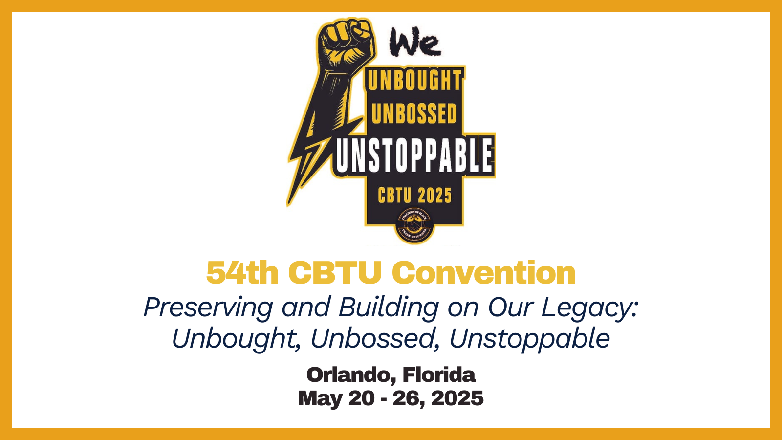 54th CBTU Convention Set for May in Orlando