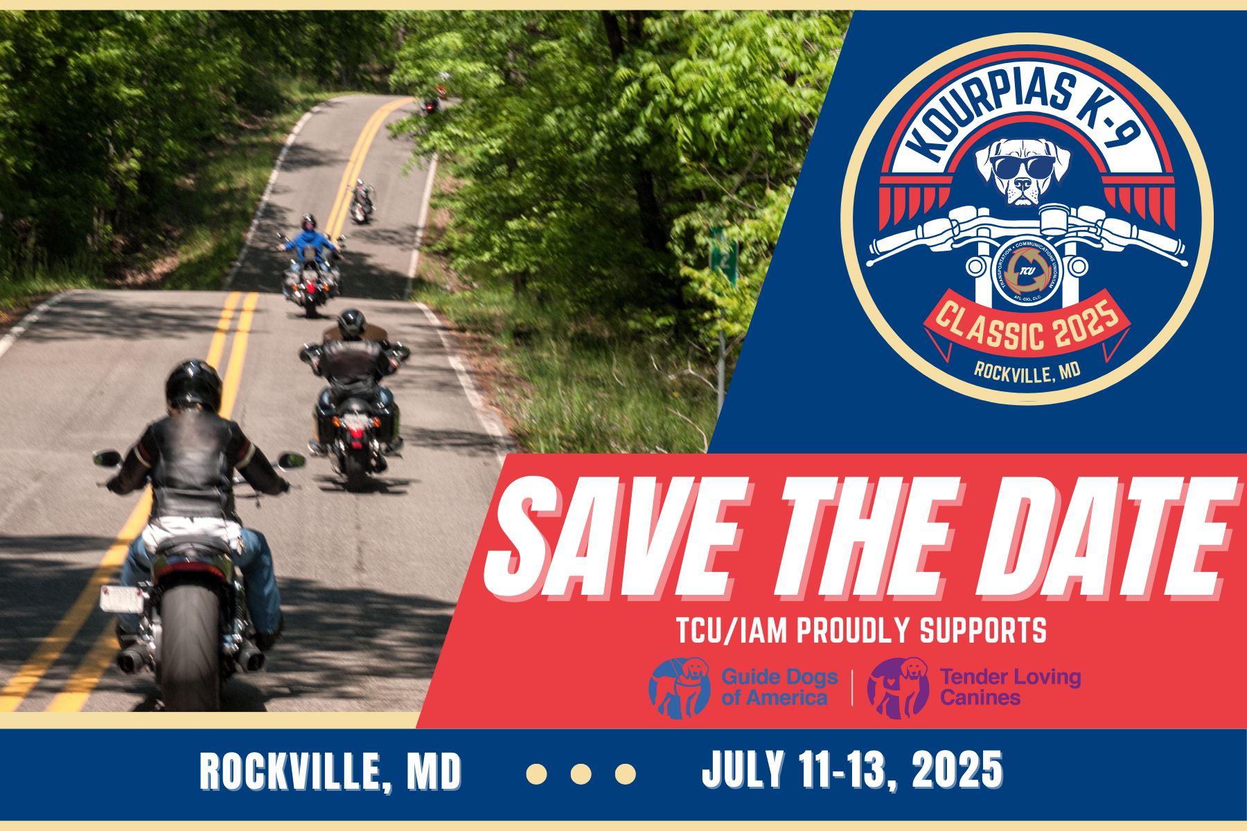 Save The Date: TCU/IAM’s 2025 Kourpias K-9 Classic Motorcycle Ride