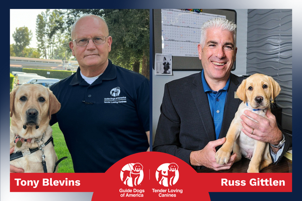 Tony Blevins Appointed Director of Guide Dogs of America | Tender Loving Canines as IAM Thanks Russ Gittlen for Leading Union’s Favorite Charity