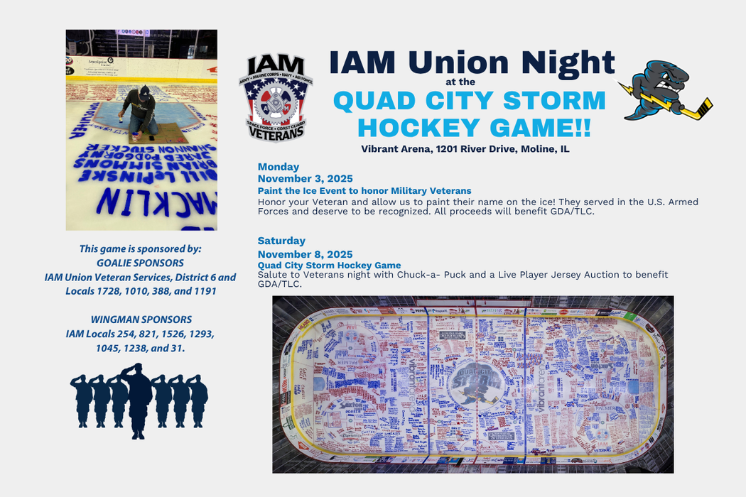 ‘Salute the Military’ at an IAM Union-Sponsored Hockey Game