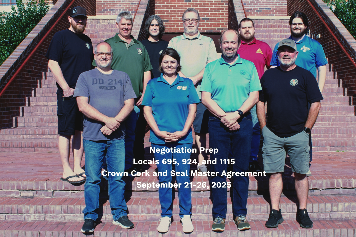 IAM Union Representatives Prepare for Crown, Cork and Seal Negotiations at Winpisinger Center
