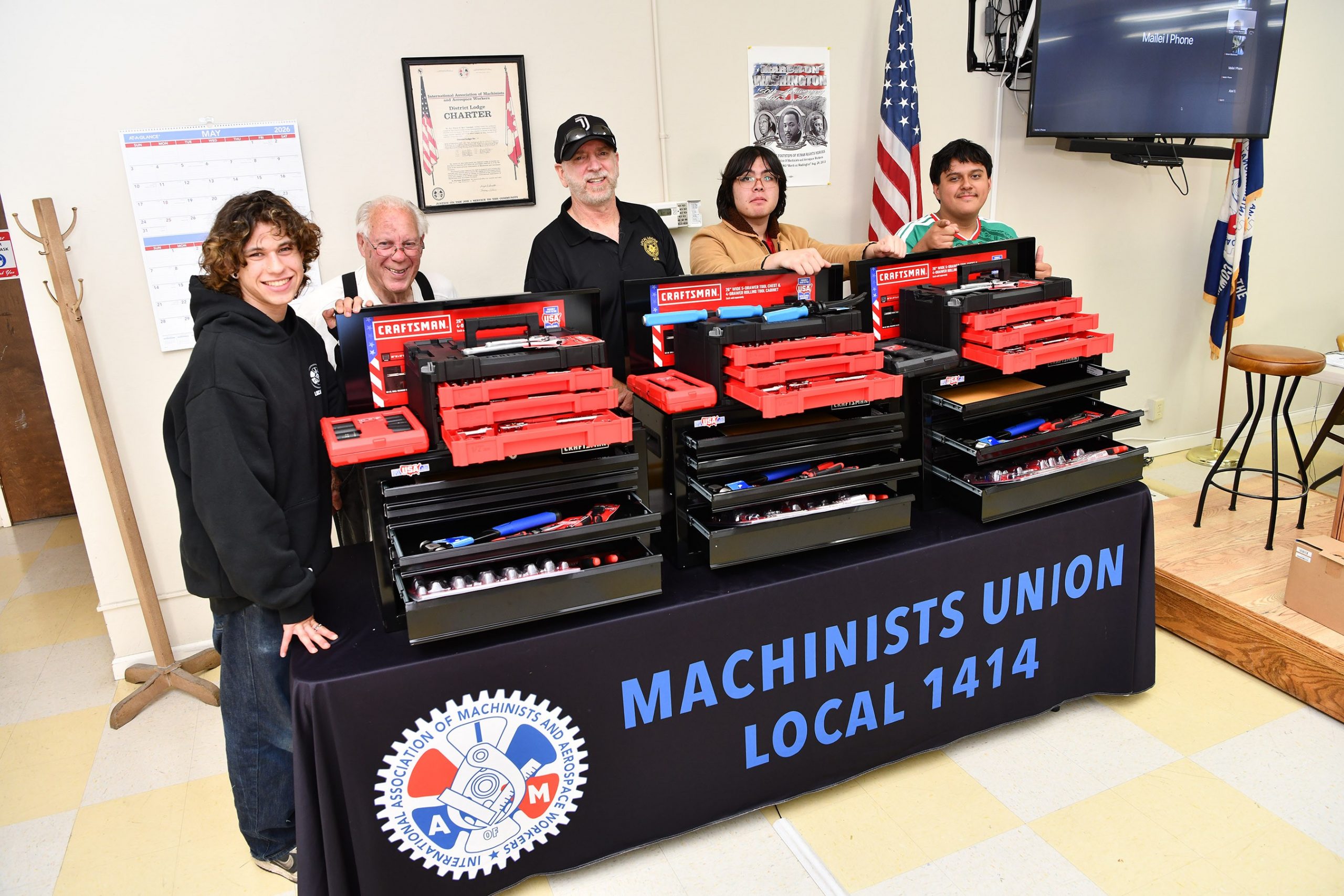 IAM Local 1414 Gives Toolboxes to Aspiring Students in Automotive