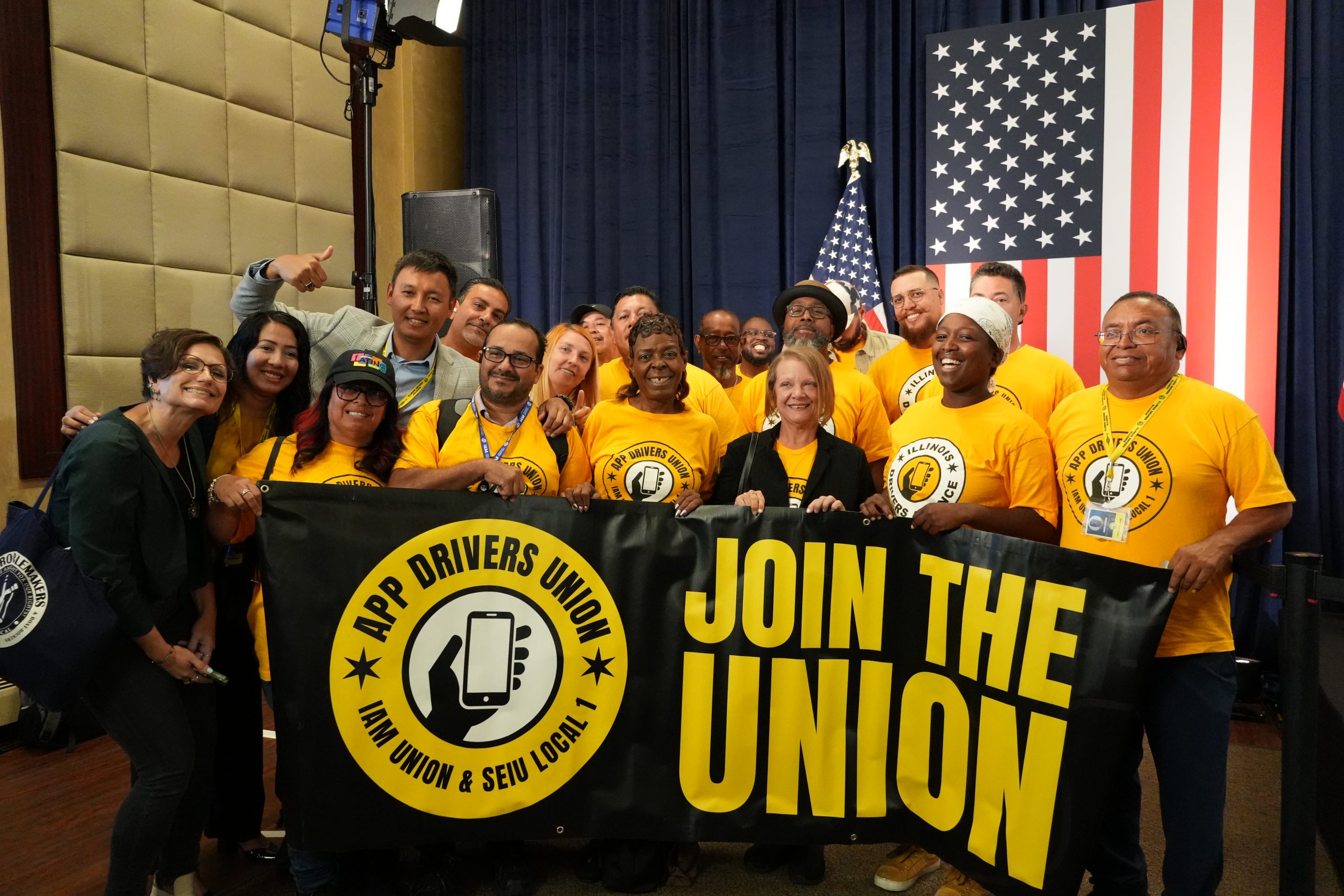 App Drivers Union Illinois Thanks Governor Pritzker at Union Workers Rally