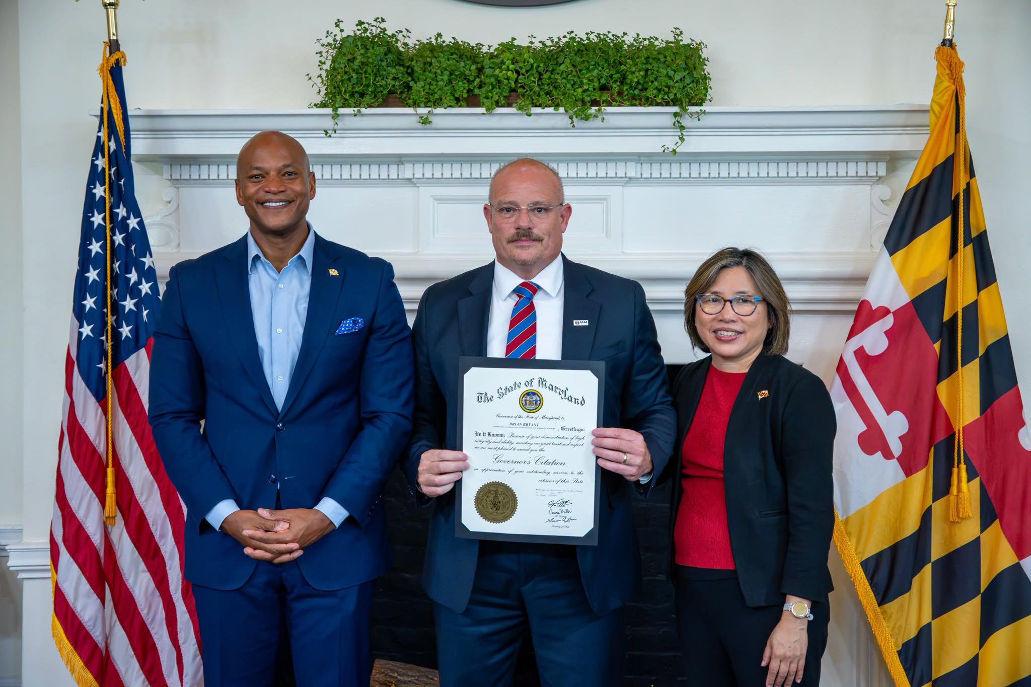 Maryland Governor Wes Moore Honors IAM International President Bryant for Advancing Workers’ Rights